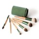 Набір пензликів для нанесення косметики в зеленому тубусі BRUSH TUBE MAKEUP SET